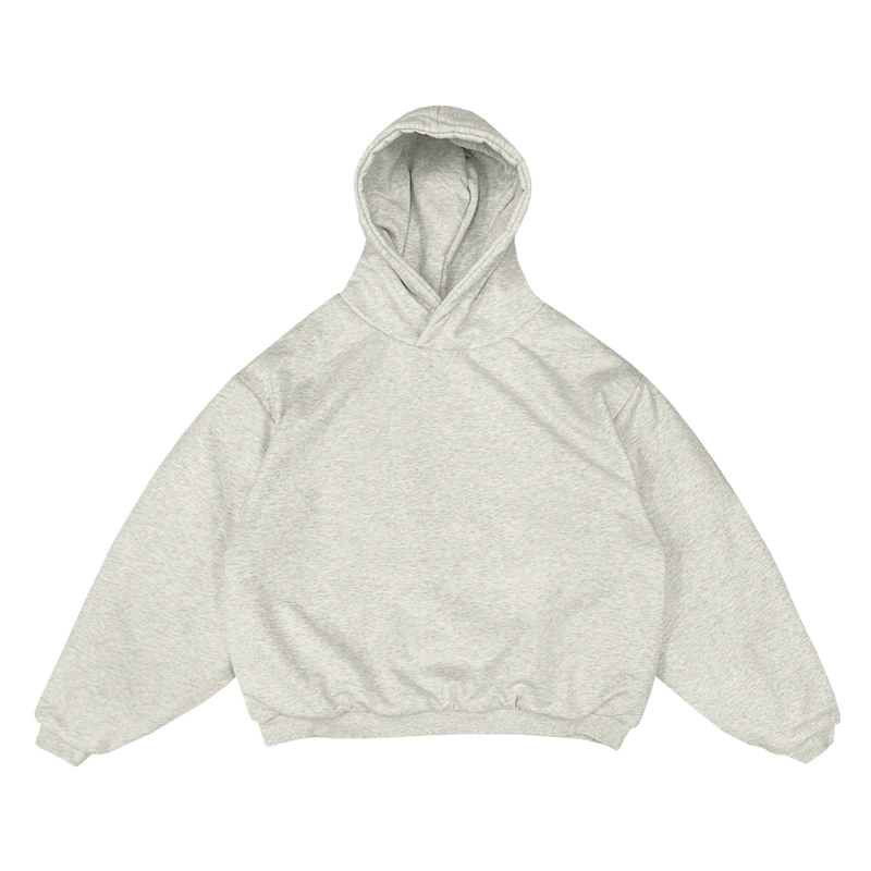Rue Porter BOXY // DOUBLE LAYER BIG FACE HOODIE - ASH HEATHER